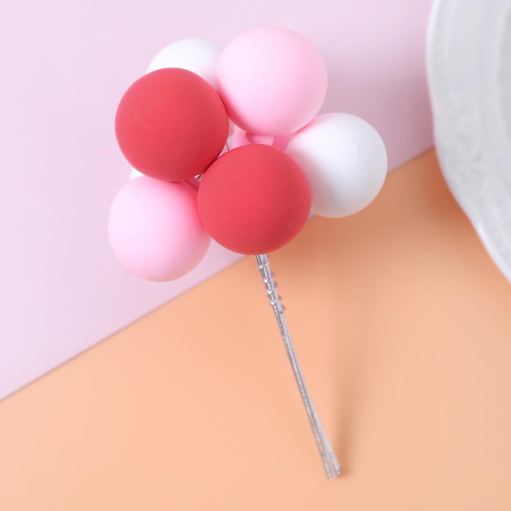 Cake Topper Color Mixing Ball Happy Birthday Cake Topper Decoration DIY Cupcake Flag Ornament Wedding Christmas Ball Gifts Decor
