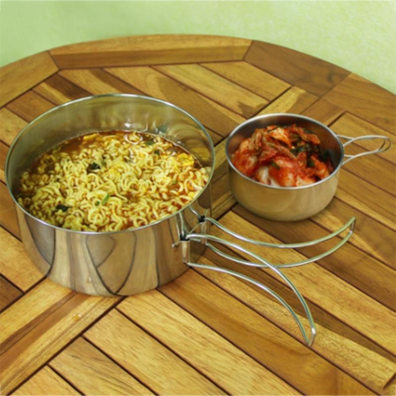 8er-Pack Kompakte Outdoor-Kochgeschirr-Trainings-Wiederverwendbare Taktische Töpfe für Rucksackreisen