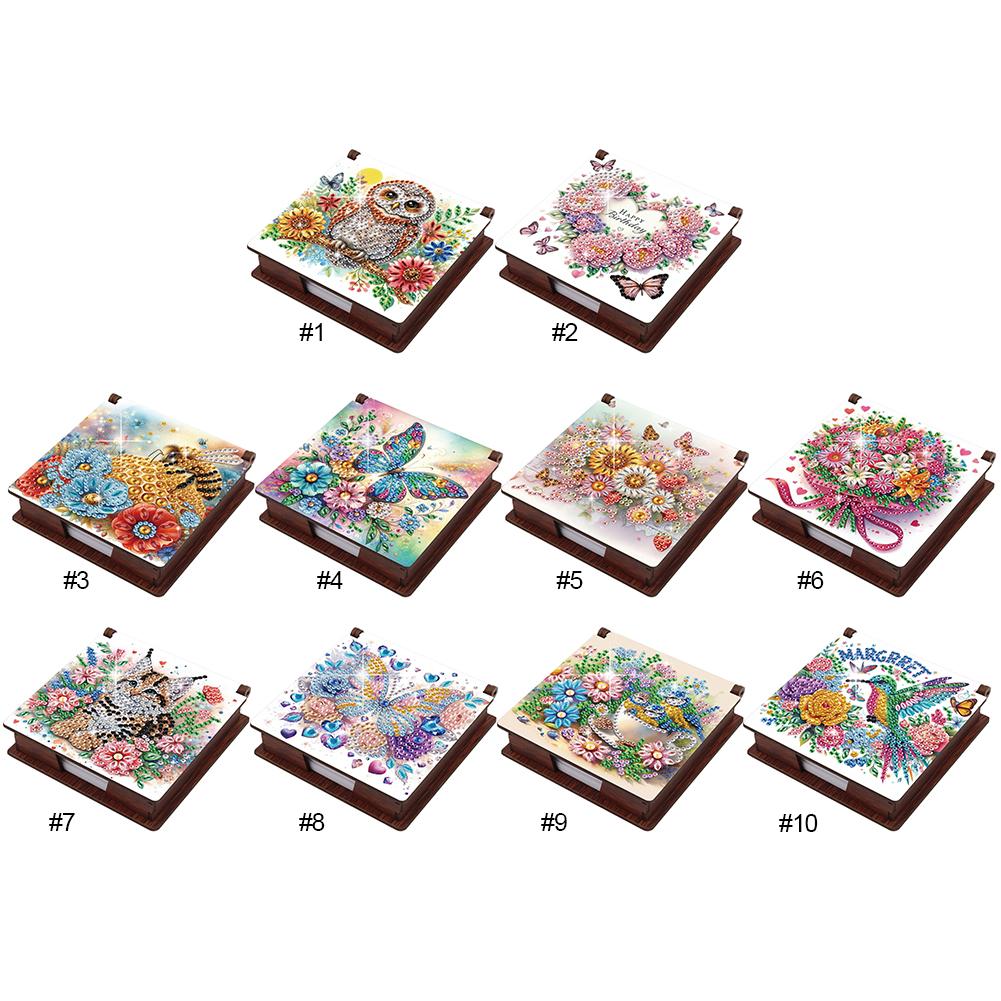 1pc Diamond Painting Kit Note Box 160 Sticky Notes Diamond Art Notebook Box DIY Diamond Art Note Box for Work Desk Organization