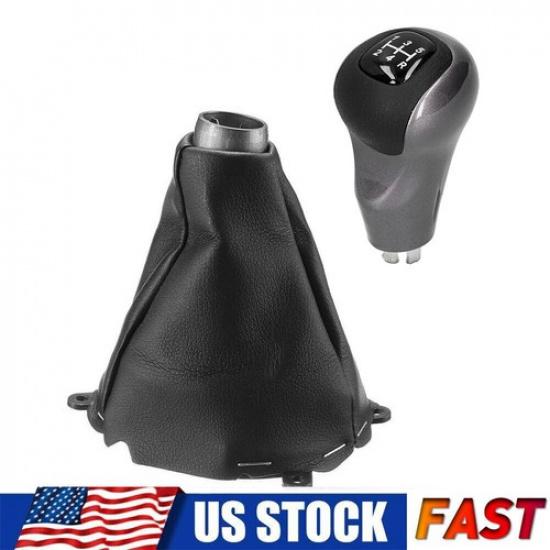 Black Manual 5-Speed Gear Shift Knob Lever Gaitor Boot For Honda Civic 2006-2011