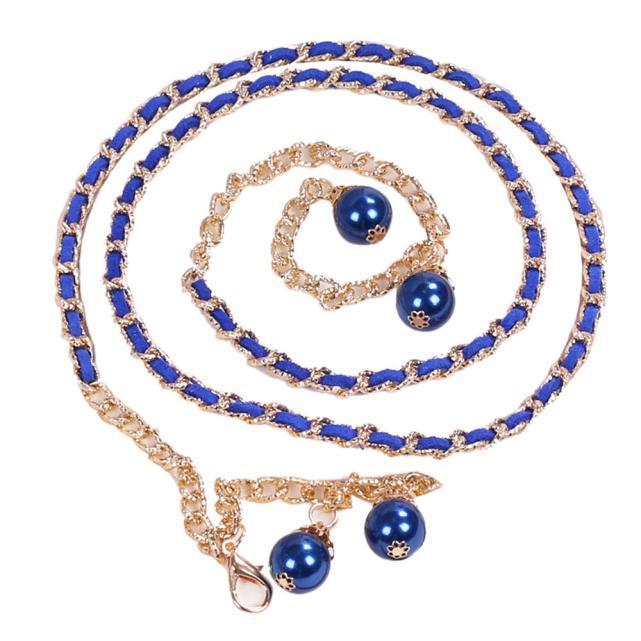 

Женская модная металлическая цепочка в жемчужном стиле, поясная цепочка для тела чёрный