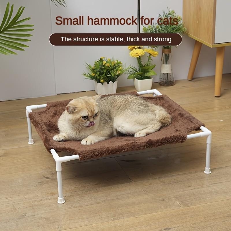 [Moisture-proof Cat Hammock] Detachable Moisture-proof 1pc Cat Hammock Bed | Elevated Pet Cushion with Metal Frame, Washable