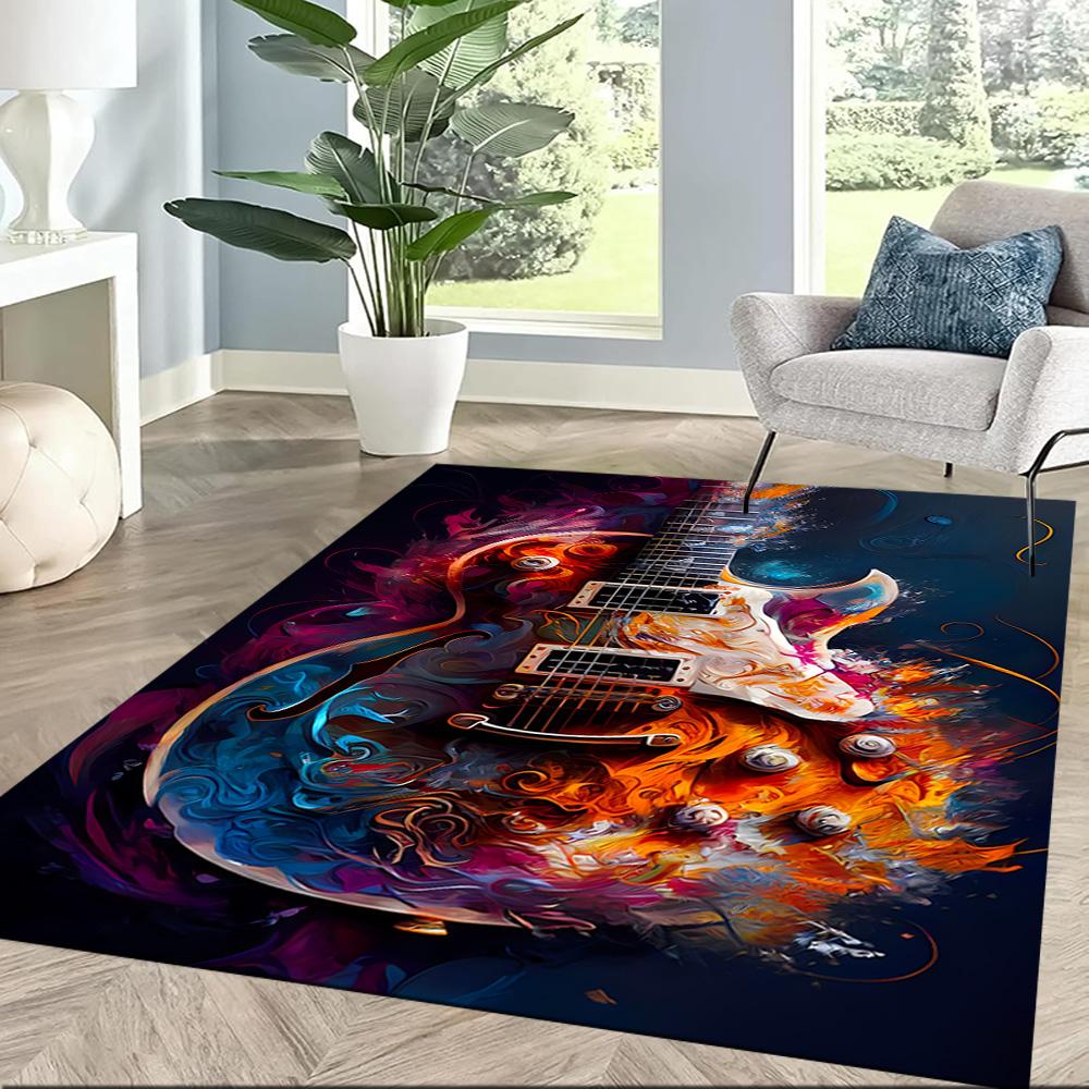 Guitar Art Abstract Floor Mats for Living Room, Bedroom and Room Decoration Are Suitable for Gifts.