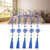 5Pcs Evil Eye Pendant Coloured Glaze Blue Tassel Exquisite Design Good Luck Evil Eye Decor for Room 