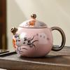Ru kiln travel Xishi pot, one pot, four cups of teapot, teacup, high-end tea brewer, household ceramic teapot, tea set