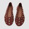 2025 New Style Rivet Round Head Flat Shoes Designer Luxury Solid Color Ballet Flat Mary Jane Slip On Soft Soled Women Flat Shoes