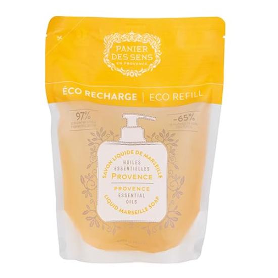Panierdessens Liquid Marseille Soap Refill 500mL: A warm and refreshing Provençal scent blended with lemon (refill, plant-derived, body soap, hand