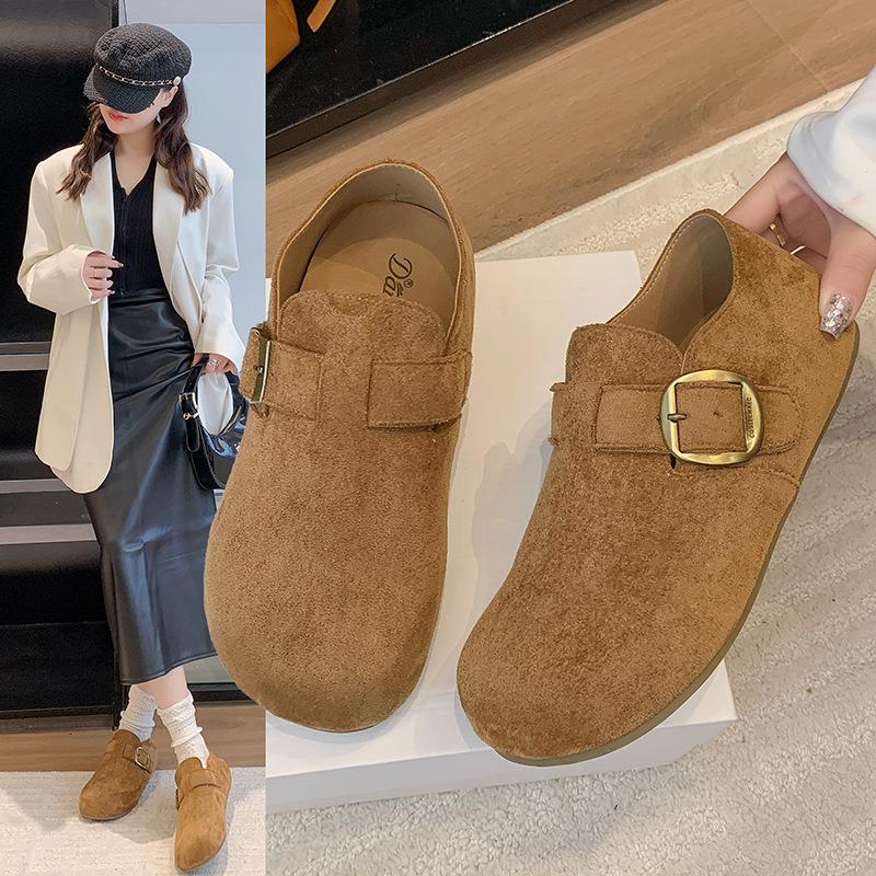 Casual Shoes Thick-soled Inner Height-increasing Women's Shoes 2025 Autumn New Retro Mori Student Shoes Fashionable Two-wear Single Shoes