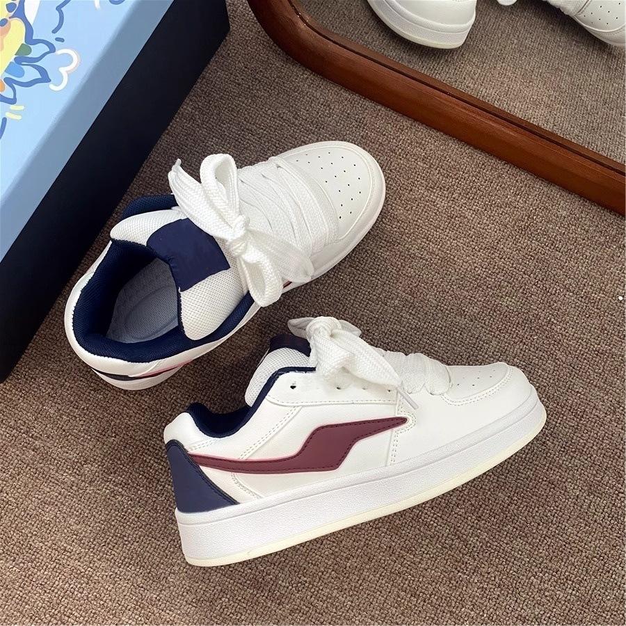 College style niche bread shoes women's summer new versatile thick-soled round head lace-up board shoes