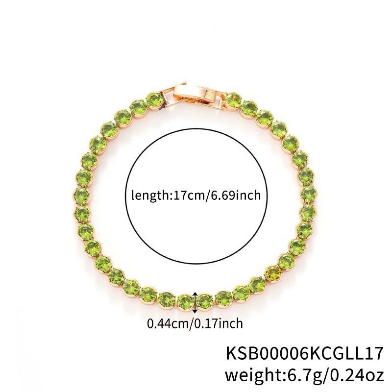 Mary Kashi Fashion Jewelry - Multi-sku Crystal Bracelet, Electroplated Aaa Cubic Zirconia Bracelet, Diamond-accented 4mm