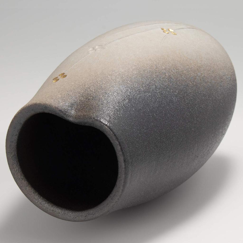 Marui Seito Shigaraki Ware Hechimon Vase, Keramik, große Blumenvase, Tsukiyo Komon, Höhe ca. 21 cm, Geschenk, Feier, japanisches Zimmer