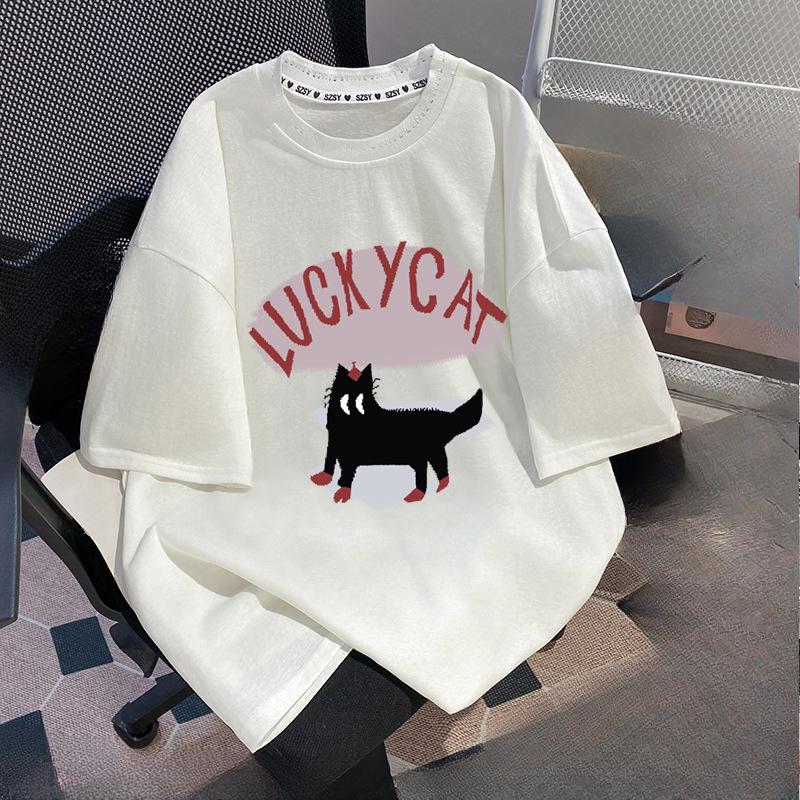 

Очень большая футболка с мультяшным принтом и короткими рукавами и одежда для защиты от солнца 4XL белый