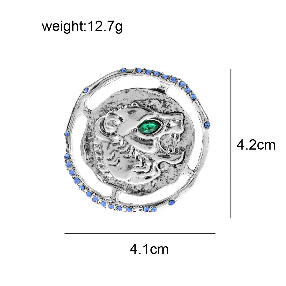 New Tiger Head Brooch Green Eye Animal Pin