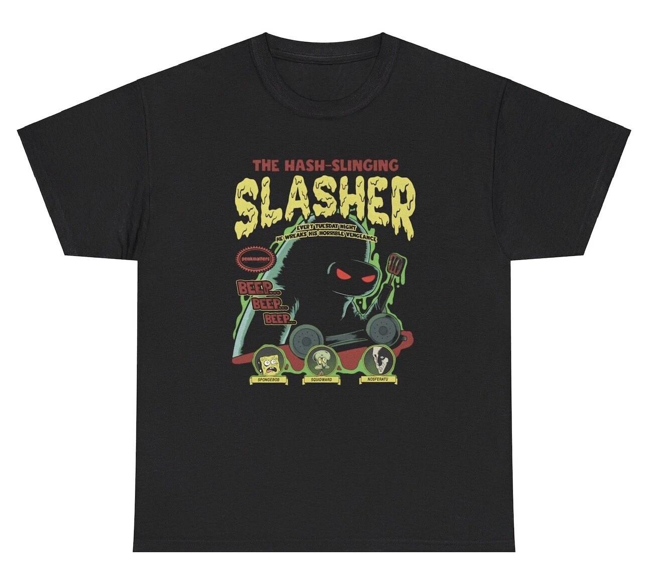 The Hash Slinging Slasher T Shirt Funny Ironic Gen Z Weirdcore Tee M