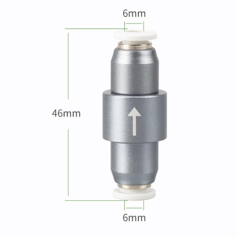 1Pc Aquarium CO2 Check Valve - Metal One-Way Valve, Direct Plug-in Design, Quick-Connect Gas Pipe Interface, Fish Tank Accessory серый