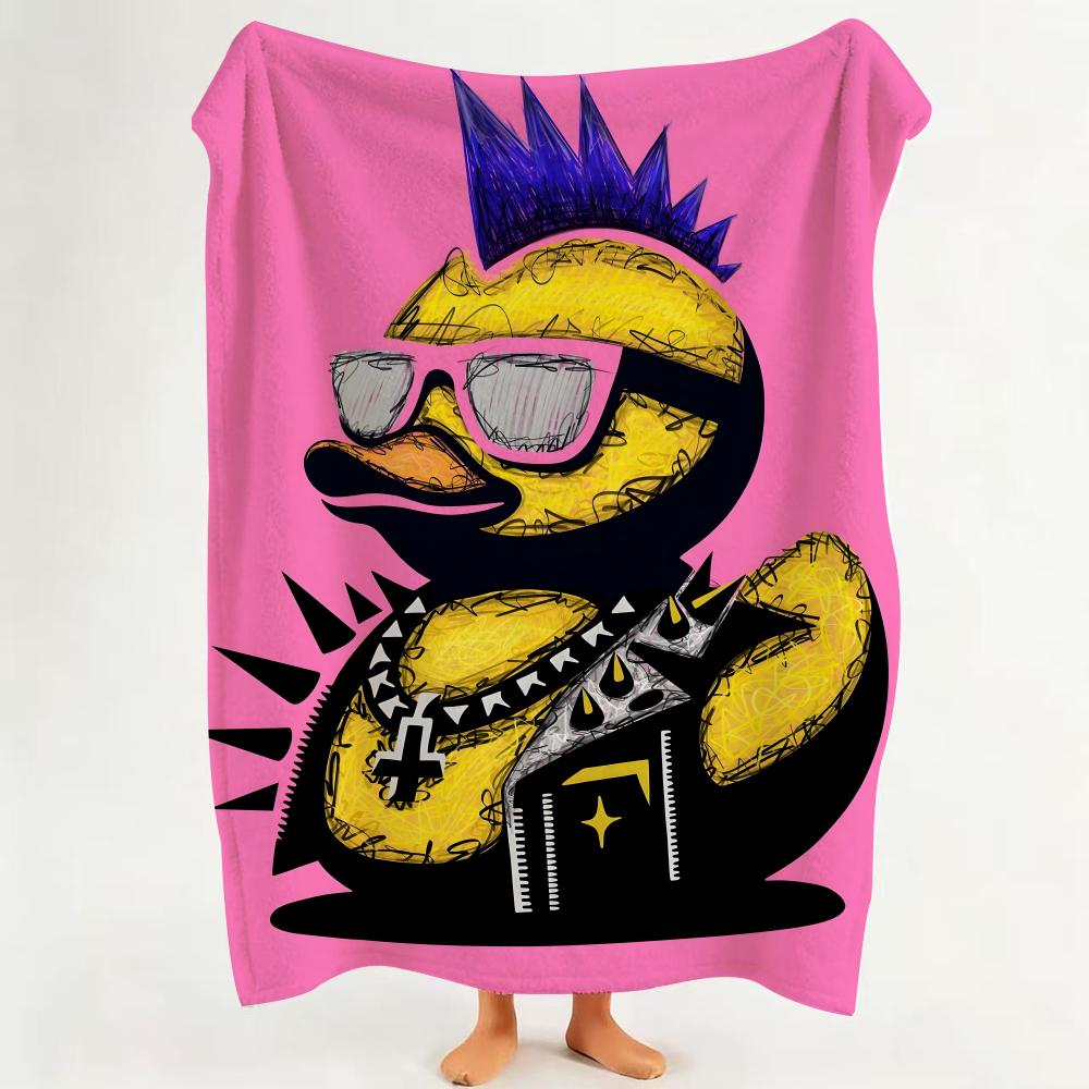 toy E Evil Y Yellow D Duck Throw Flannel Throw Blanket Suitable for Sofa Living Room Bedroom