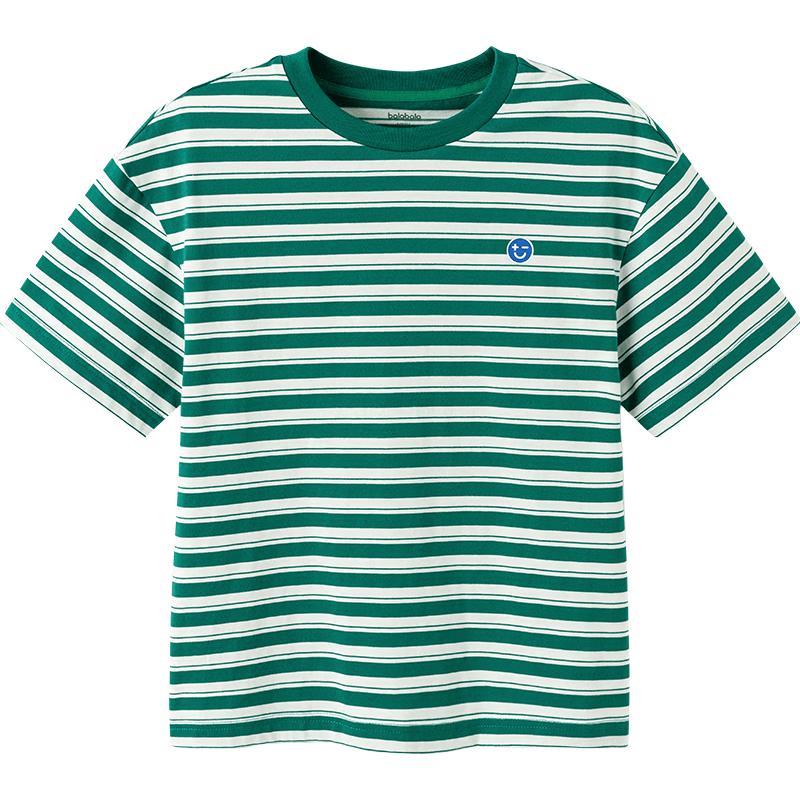 Balabala Boys' Quick-Dry Striped Cotton T-Shirt