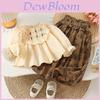 Adorable Baby Girl's Autumn Long Sleeve Shirt With Sweet Lace And Round Neck Design