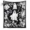 Washable Velvet Throw Blanket Halloween DIY Coloring Blanket, with Ghost Patterns, Color Your Cozy Bed for Creative Adults Own And Kids, Home