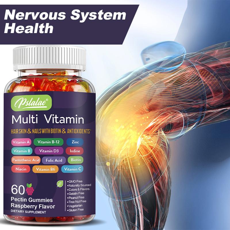 Multivitamin-Gummibärchen - mit Biotin - Immununterstützung, Gesundheit von Haaren, Haut und Nägeln