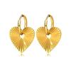 Rockyu Hoop Earrings for Women, Gold Brand, Heart Earrings, Swaying Pattern, Light Surface, Mirror Surface Treatment, Surgical Stainless Steel,