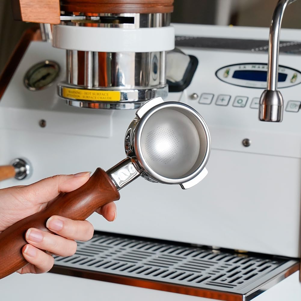 watchget 58mm Espresso Filter Basket, Stainless Steel Coffee Filter, Compatible with 58mm Bottomless Portafilters