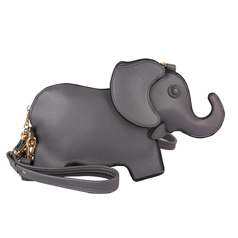 

Niche Design Bag Women 22 Cute Creative Little Elephant One-shoulder Cross-body Ins Super Hot Small Square сірий