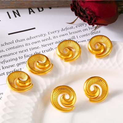 Orecchini a Spirale con Design Personalizzato Orecchini Esagerati Retro Versatili in Acciaio al Titanio Placcato Oro Donna