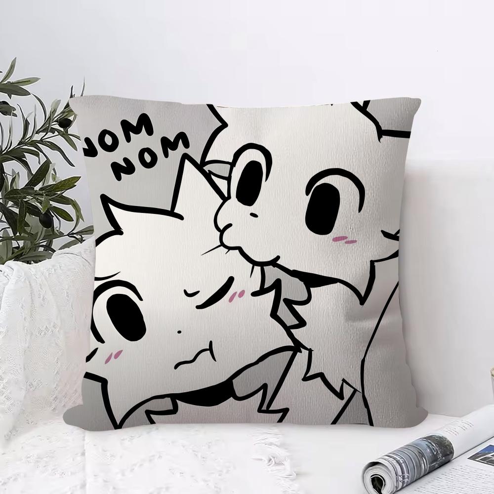 Boykisser Silly Cat Soft Plush Pillowcase DoubleSided Printed Cushion Cover Hidden Zipper Home Decor