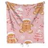 Christmas Gingerbread Man Digital-printed Polyester Bedroom Velvet Flannel Cover Blanket Fleece Soft Cover Blankets for Beds