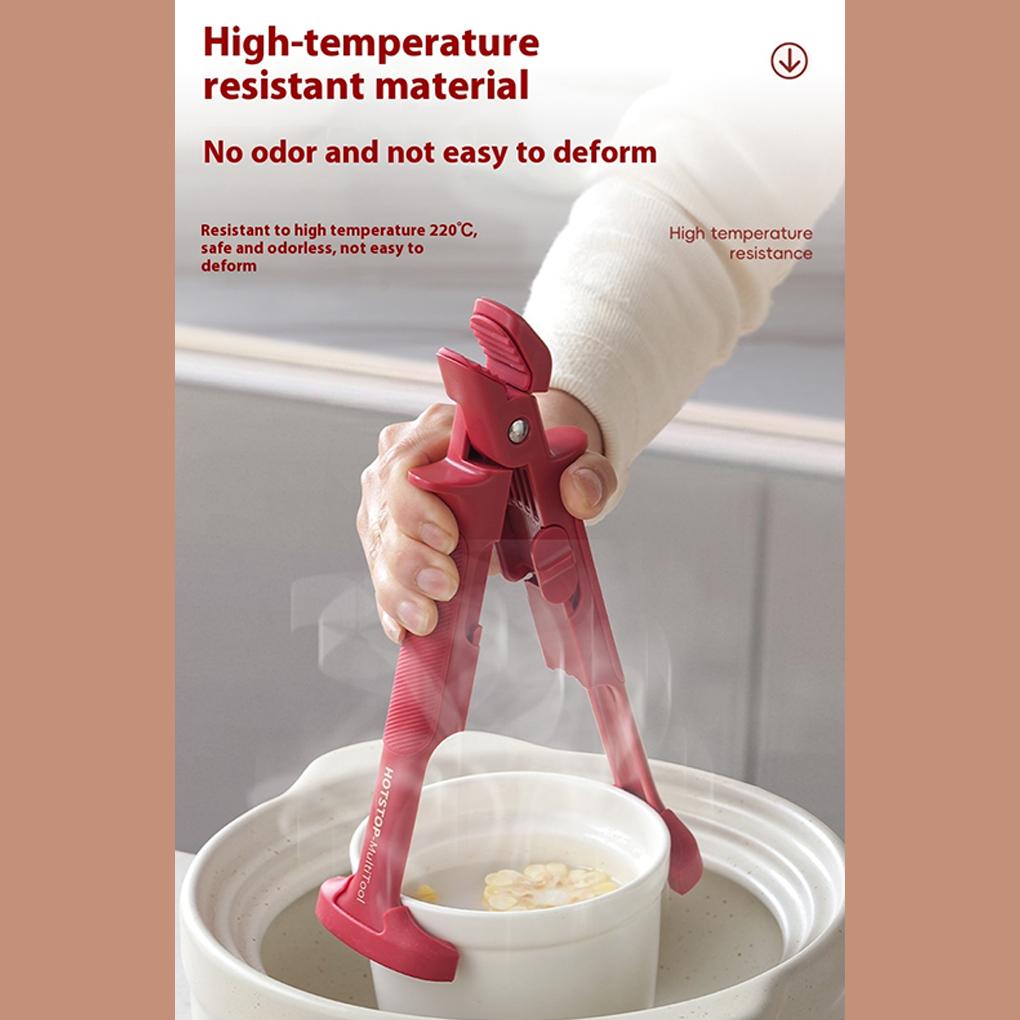 New 2-in-1 Anti Scalding Tray Holder Bowl Holder Multifunctional Tray Holder Anti Slip Home Kitchen Silicone Anti Scalding Clip