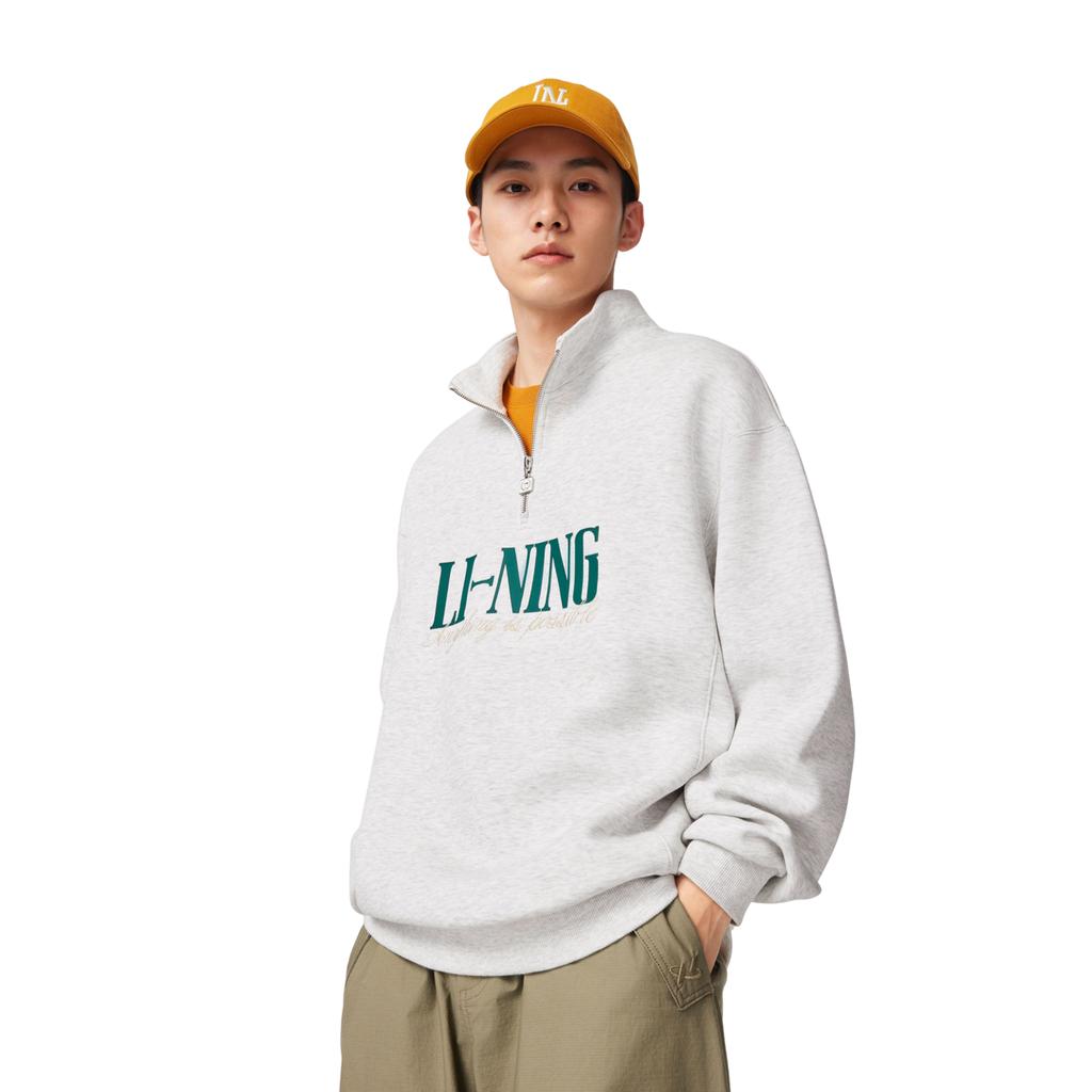 Li-Ning Quick-Dry Cool Loose Stand-Collar Sweatshirt Unisex Tops AWDW461-1