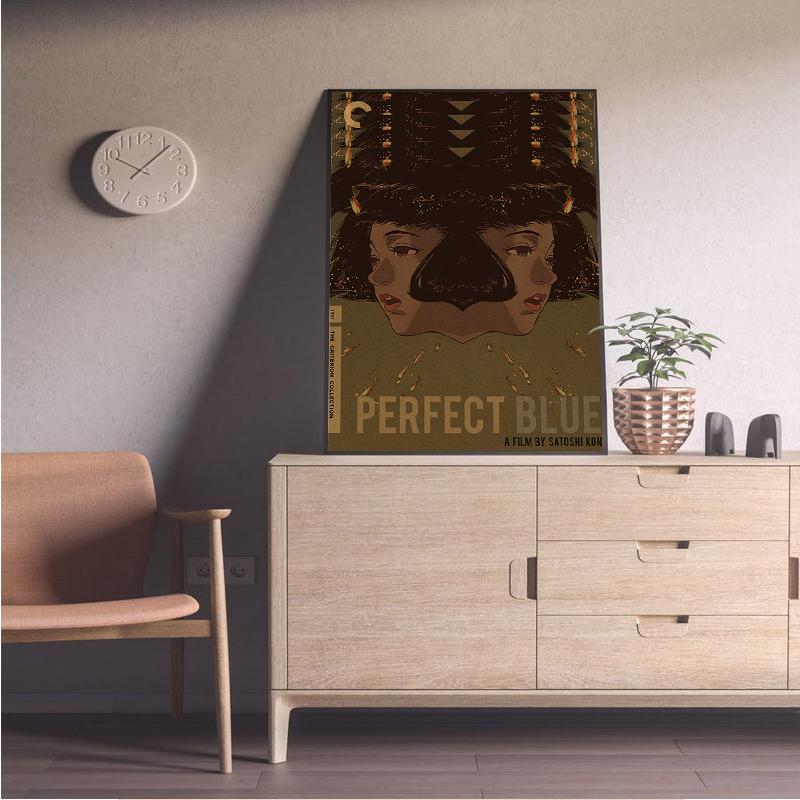 Affiche de dessin animé bleu parfait, impression d'image de dessin animé japonais, Vintage, chambre familiale, Bar, café, décoration murale d'art esthétique