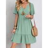 Summer Casual Loose V-neck Dress European American Women's Clothing
