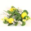 Lemon Flower Wreath Candle Ring Artificial Leaves Spring Greenery Garland Pillar Candle Home