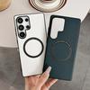 For Samsung Galaxy S25 Ultra Case Compatible with MagSafe Anti-Drop PU Leather+TPU Cover