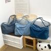 Early spring new large-capacity denim shoulder bag fashionable and old retro striped underarm bag versatile hobo bag