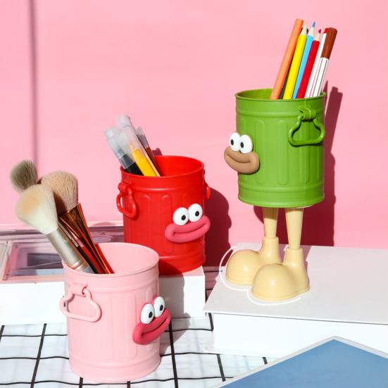 Pen Holder Retro Sausage Mouth Design Cartoon Shape Pen Container Multifunctional Desk Organizer School Supplies