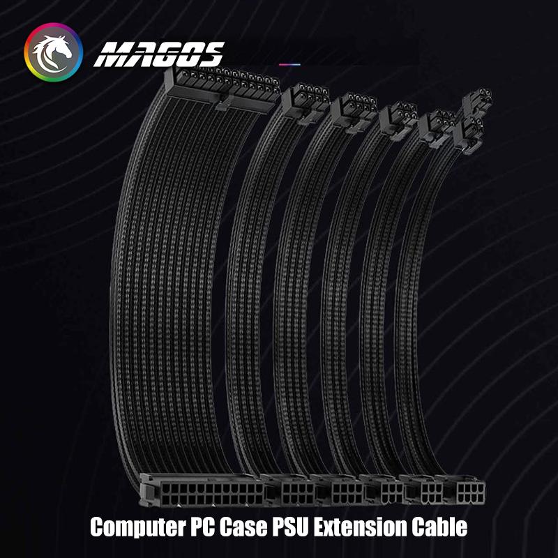 18AWG Power Supply PSU Sleeved Cable /24pin ATX /4+4pin EPS /2 X 6+2pin PCI-E PSU Extension Cable 30CM