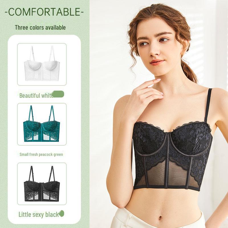 Women's French Lace Fishbone Bra - Sexy, Summer Vest Style, Body-Shaping Bra