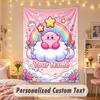 Custom Personalized Tapestry,Kirby Print Custom Name Text Wall Art Hanging for Bedroom