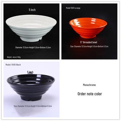 Japanese Style A5 Melamine Noodle & Soup Bowls - 10 Pack