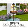 Durable Iron Sun Powered Bird Water Dish With LED Lights For Outdoor Decoration And Wildlife Viewing Day And Night