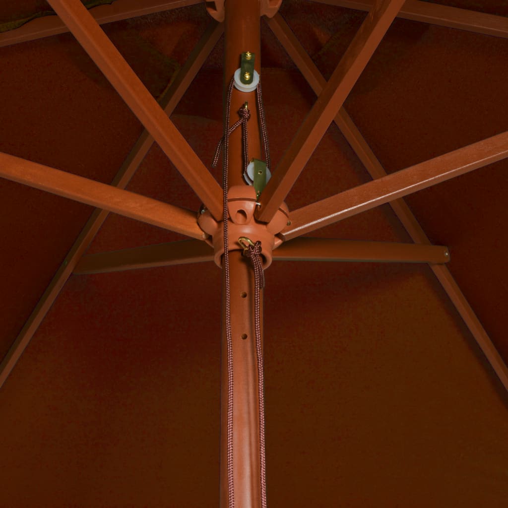 Wooden Mast Sun Umbrella 200 X 300 Cm Terracotta