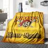Name Custom Pittsburgh Pirates Logo Print Flannel Blanket High Quality Warm Comfortable Cover for All Seasons Perfect for Gifts Home Decor