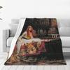 The Lady Of Shalott By John William Waterhouse Blanket Fantasy Office Flannel Throw Blanket Warm Chair Sofa Bed Bedspread Gift