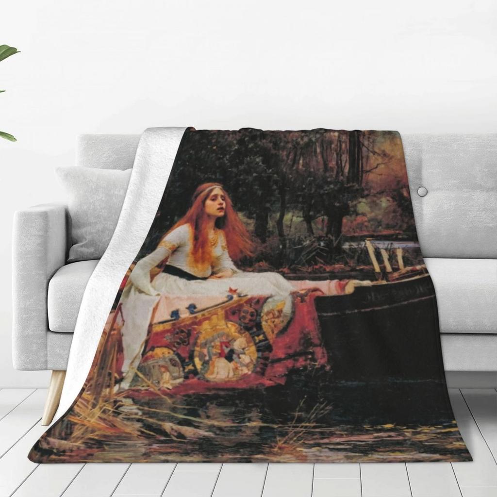 The Lady Of Shalott By John William Waterhouse Blanket Fantasy Office Flannel Throw Blanket Warm Chair Sofa Bed Bedspread Gift