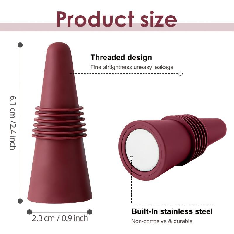 1PCS Wine Cork Beverage Bottle Seal Soft Silicone Wine Cork with Grip Top for Keeping Wine Champagne Fresh