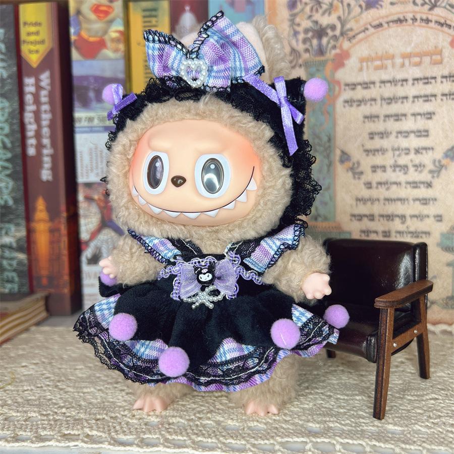 17cm Labubu Doll Clothes Outfit Set Fashionable Dress Up Costume for Mini Dolls