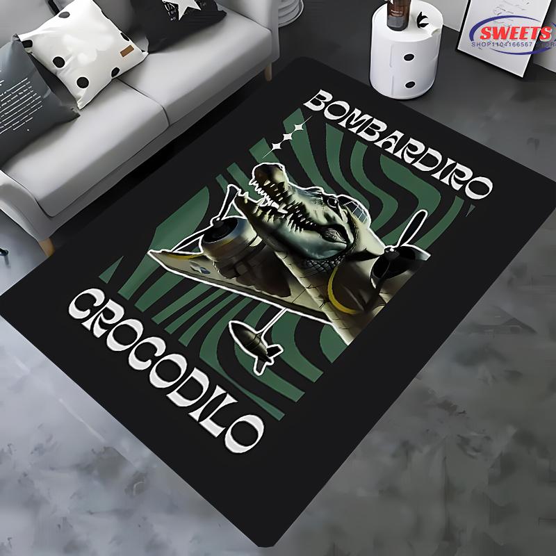 

15 Size Virtual Creature Crocodile Fighter Printed Carpet Living Room and Bedroom Entrance Door Mat ,Home Decor Mat, Picnic Rug 40x60cm